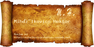 Mihálkovics Hektor névjegykártya